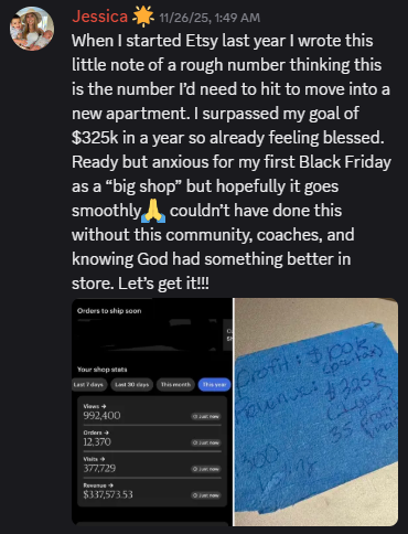 Jessica — Surpassed $325K Goal · $337,573 In A Year